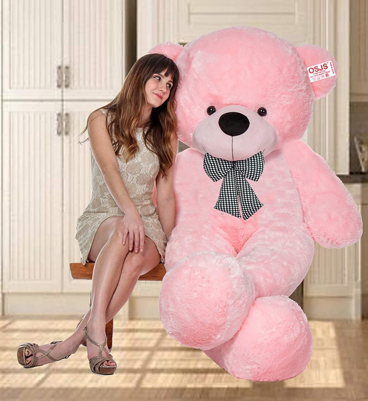Osjs SOFT TOYS LOVER teddy bear size 3 feet  - 90.2 cm(Pink)