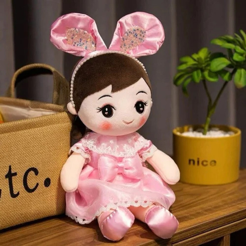 Daisy & Bubbles Cute And Cuddly Gliter Ear Doll Sof Toy  - 45 cm(Pink)