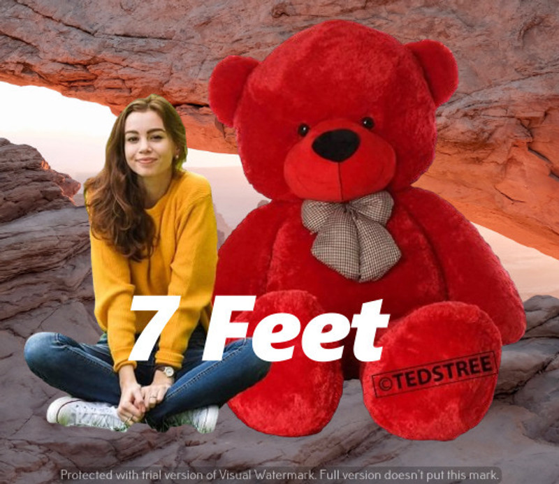 Krishna Creation 7ft Plush RED Teddy Bear – Huge, Huggable Soft Toy for Cozy Snuggles  - 213 cm(Red)