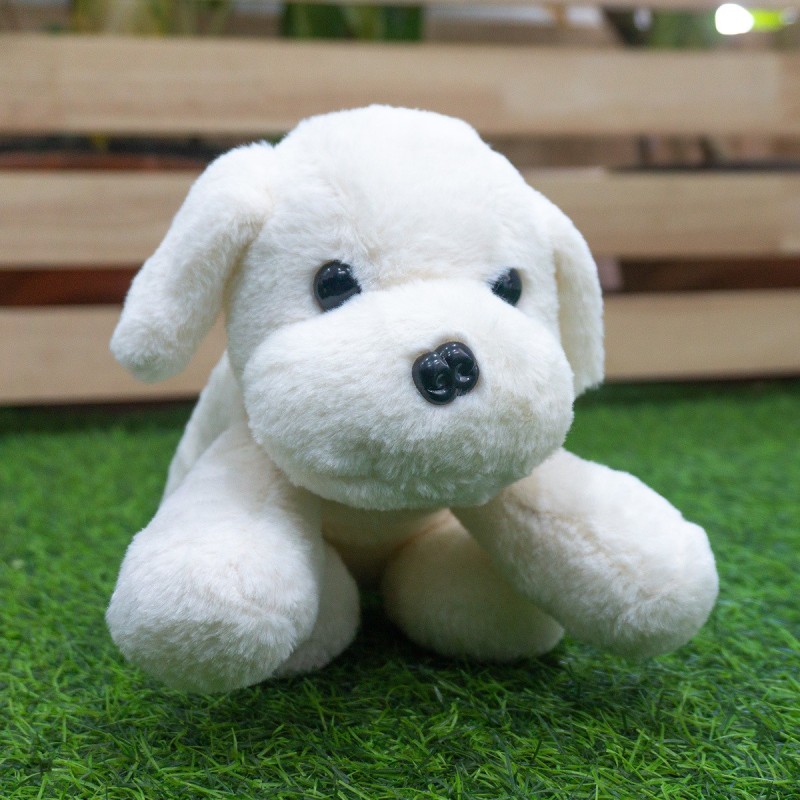 Baby Story Plush Soft/Stuffed Animal Toy for 6+ Month Kids | Cuddly Soft Toy (Lazy Dog) - 25 cm(White)