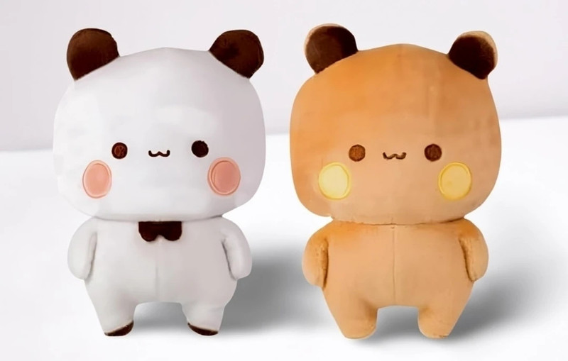 HOUSE OF COMMON Bubu Dudu 25cm Brown and White Plush Toy for Kids - Adorable Cuddly Companion - 25 cm(Brown & White)