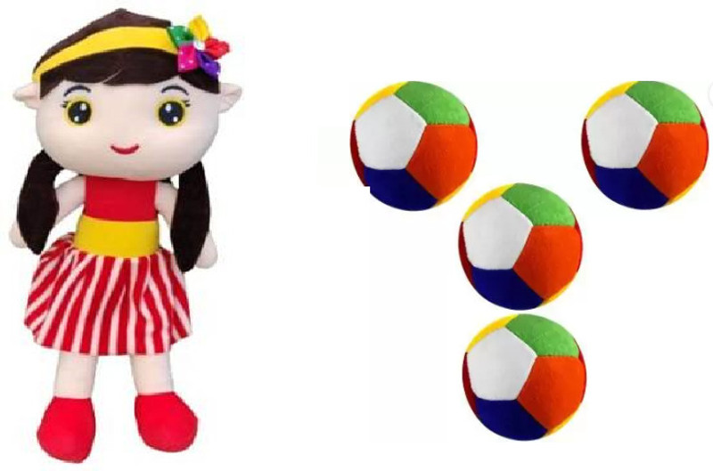 KPN New soft small ball(6cm) with beautiful sofia doll combo for your kids(0-6)  - 20 cm(Multicolor)