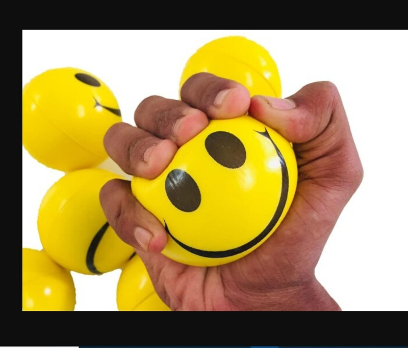 PMW Smiley Face SqueezeBall Pack of (2)  - 5 mm(Yellow)