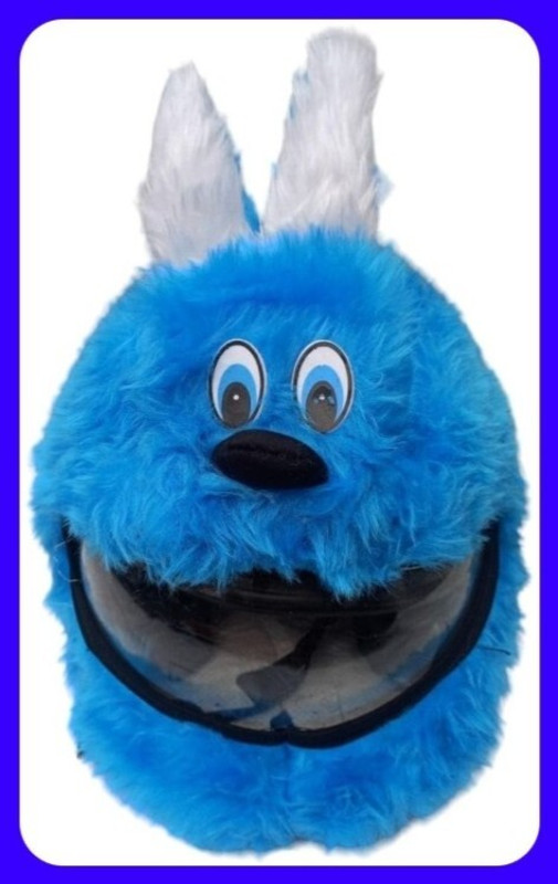 ATHRAVTOYS Neu New_Trending Viral Rabbit Bunny Face Helmet Cover Blue  - 30 cm(Blue)
