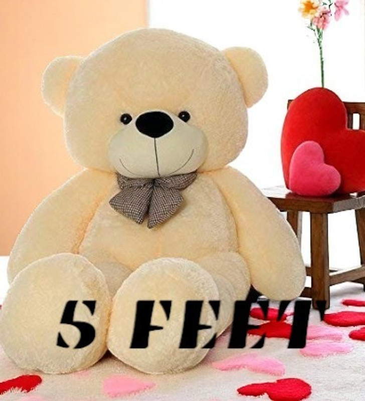Krishna Creation 5ft Premium Cream Teddy Bear, Cute and Soft Teddy Plush Toy for Boys or Girls - 60 inch(Cream)