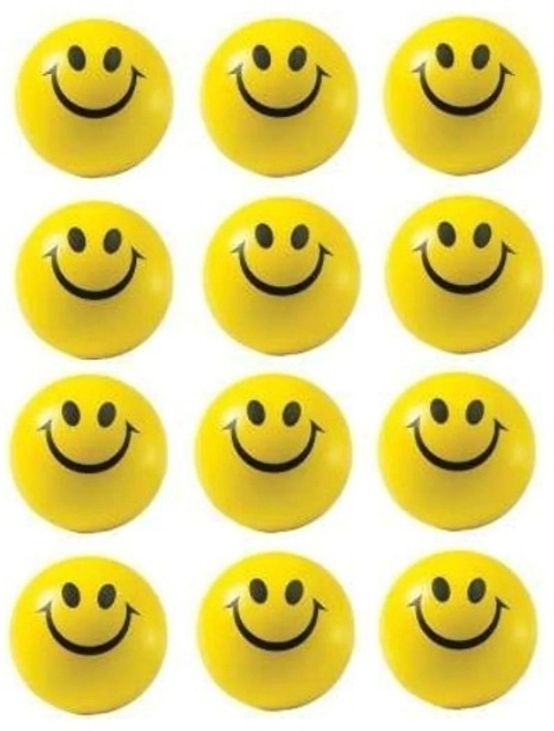 ShubhKraft Smiley Foam Squeeze Toy for Birthday Parties and Activity Kits  - 2.5 inch(Yellow)