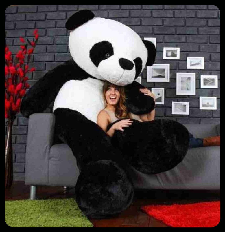 VEERA SOFT 4 Feet Soft Panda Very Beautiful Best Quality For Valentine & Birthday-Toy  - 122 cm(Black, White)