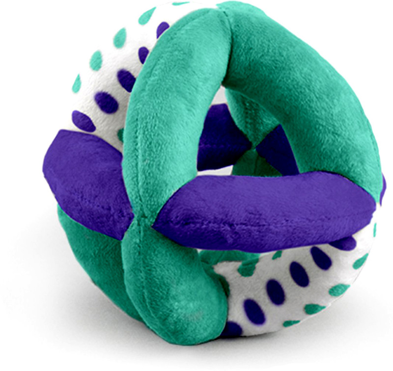Intellibaby Colorful Soft Ball with Rattle for Babies|Textured Clutch Ball for Boys & Girls  - 25 cm(Green, Purple)