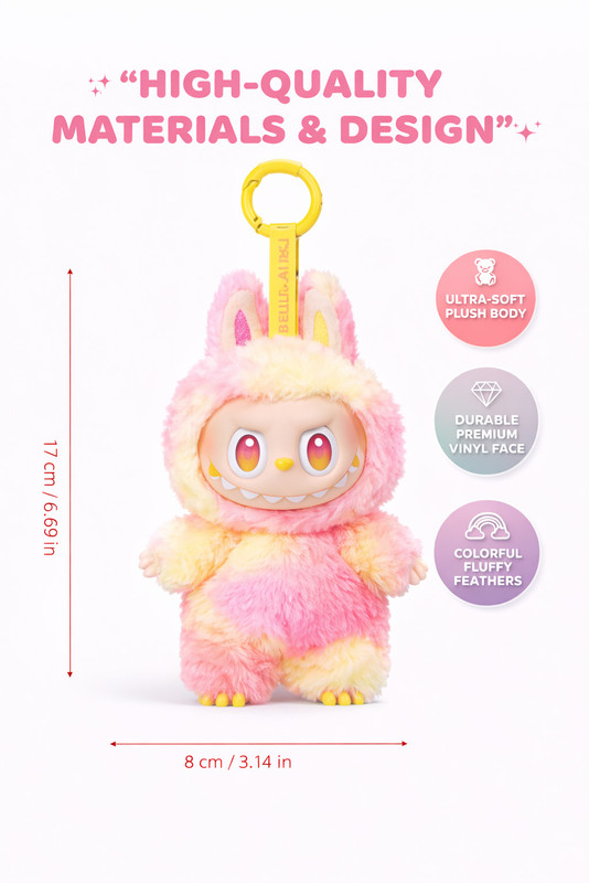 Have Fun Trending Labubu Cute Soft Doll |Popular Toy for Kids & Gift - 17 cm(Multicolor)