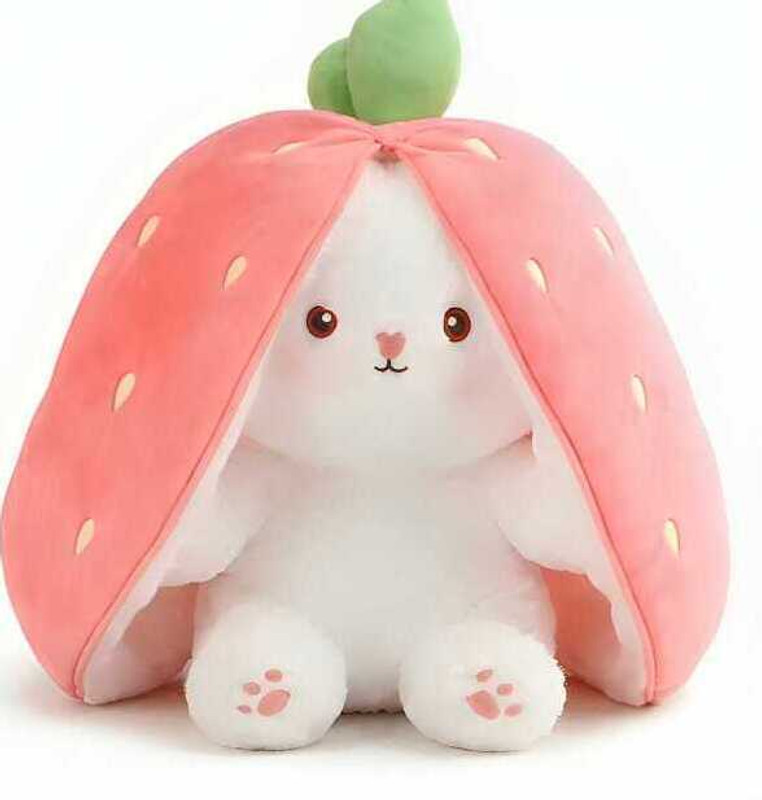 R C TRADERS Hot Selling Reversable Cute Plush Big Ears Bunny Premium Quality - 34 cm (Pink)  - 30 cm(Pink)