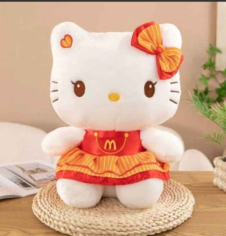 Baby Melon Hello Kitty super soft plush toy in red and yellow outfit - 20 cm(White)