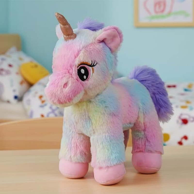 Toy City Enchanting Unicorn Soft Toy| Magical Pluse Stuffed Animal for Girls & Kids  - 32 cm(Multicolor)