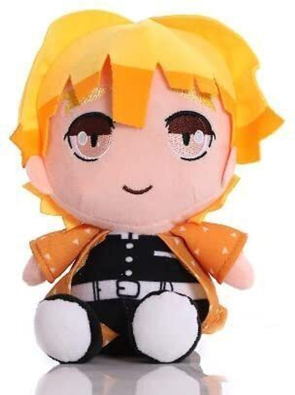 funfob Demon Slayer Zenitsu Plush Toy Height 18.5CM to 19CM (Zenitsu Plush) - 19 cm(Multicolor)