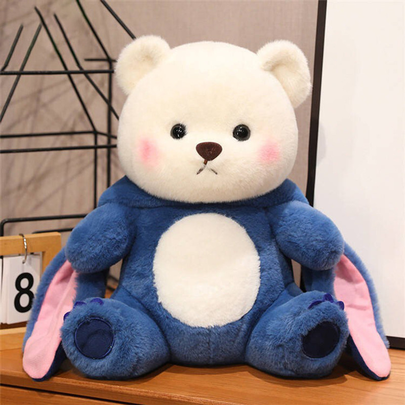 Plushora Latest Lena Hooddie Teddy Bear Stuffed Soft Toy For Girls, Gift, - 30 cm(Blue)