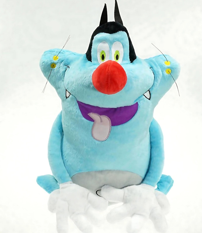 jr jack & rose Adorable Oggy And The Cockroaches Plush Toy -cute Soft Cartoon - 35 Cm  - 35 cm(sky blue)