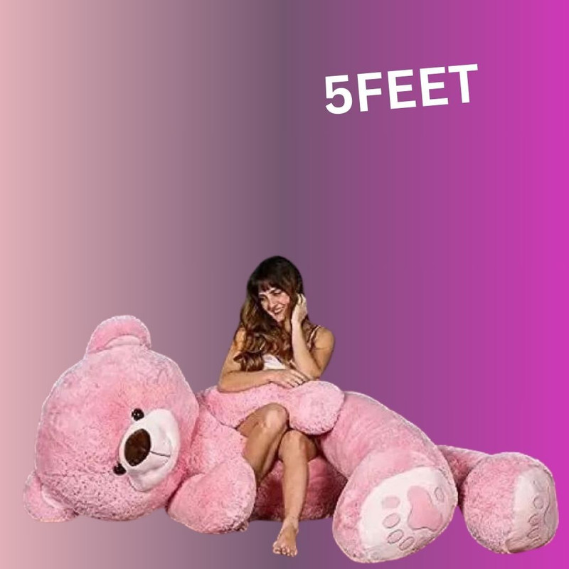 MOSU Giant 5 Feet Teddy Bear – The Ultimate Plush Companion - 152 cm(Pink)