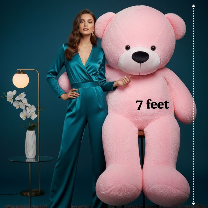 MOSU DreamCuddle 7 Feet Oversized Pink Teddy Bear Premium Quality - 210 cm(Pink)