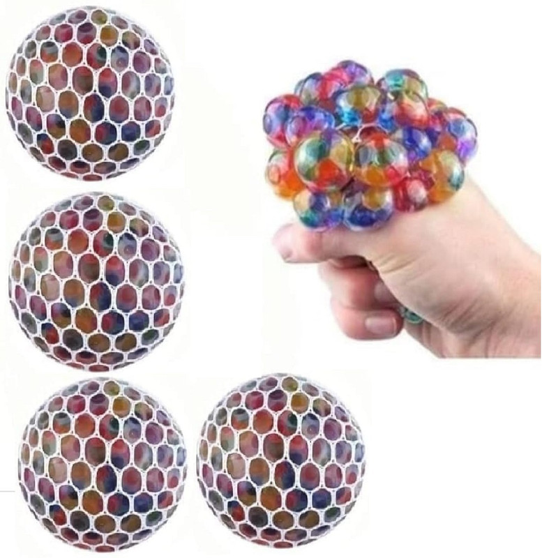 Novitash Mesh Ball Squishy Stress Balls - Grape Pack of 4  - 2 mm(Multicolor)
