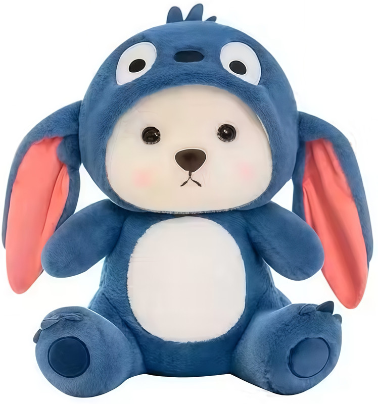 Rahvi Creations Cute Long Ear Hoodie Teddy Bear Gift Soft Toy Stuffed Bunny for Baby Girl & Boy - 35 cm(Blue)