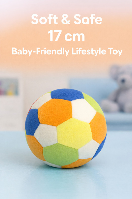 Sonal Soft Toys Soft & Safe Baby Play Ball – 15 cm Colorful Plush Toy  - 15 cm(Multicolor)