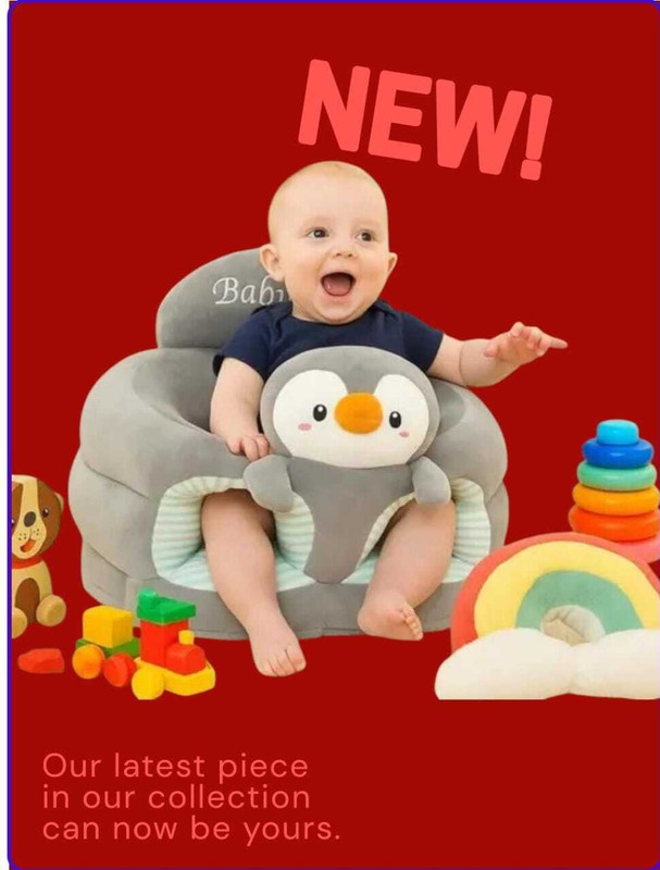 JASIL Kids Soft Plush Cushion Baby Sofa Seat Or Rocking Chair_XQ-18  - 35 cm(Grey)