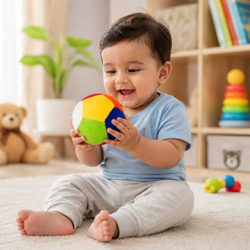 FUN KIDS New soft ball for kids - 10cm  - 10 cm(Multicolor)