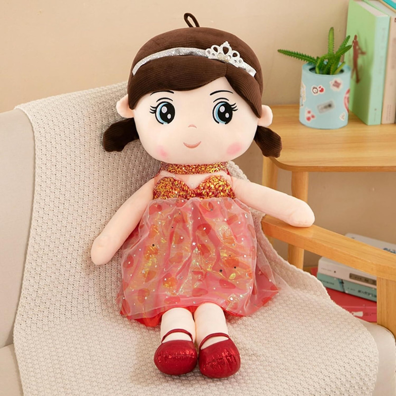 Teddy Daddy Beautiful Princess Crown Doll Soft Toy  - 40 cm(Red)
