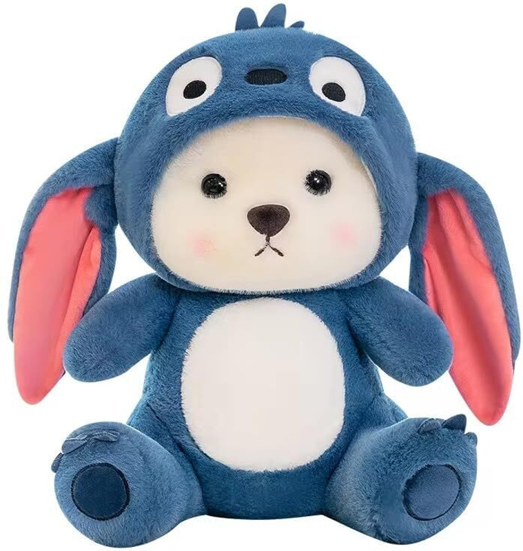 Hug 'n' Feel Stitch Hoodie Teddy Bear Small size Plush Toy Cute Soft Stuffed Animal for Kids  - 30 cm(Blue)