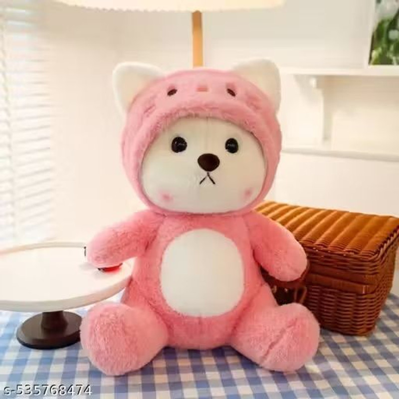 HELLOBEAR New-Cute Pink Plush Teddy Soft Toy for Kids  - 30 cm(Pink)