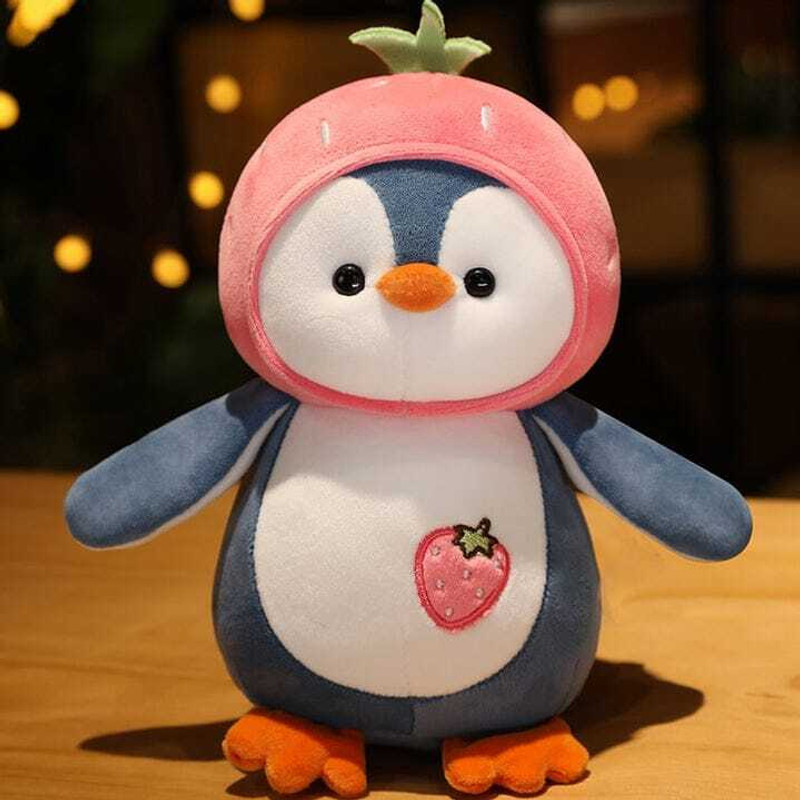 Daisy & Bubbles Baby Fruit Penguin Teddy Soft Toy  - 25 cm(Pink)