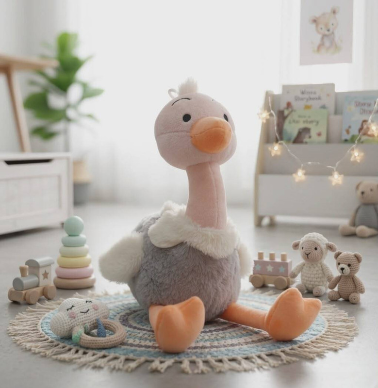 ISHIKA ENTERPRIESE Cute Ostrich Teddy bear toys | plush toy for kids, boys, girls, baby, Decor&Gift - 40 cm(Cream)