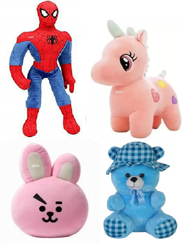 MPR ENTERPRISES Playing Spider,Pillow,Unicorn & Mono Kids boys, girls teddy bear  - 30 cm(Multicolor)