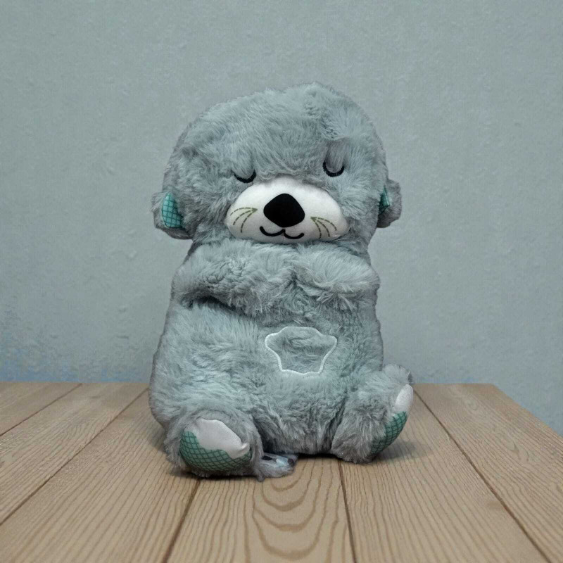 quickous Breathing Motion Infant Toys for Newborns, Soft Breathing Stitch Teddy Bear  - 30 cm(Grey)