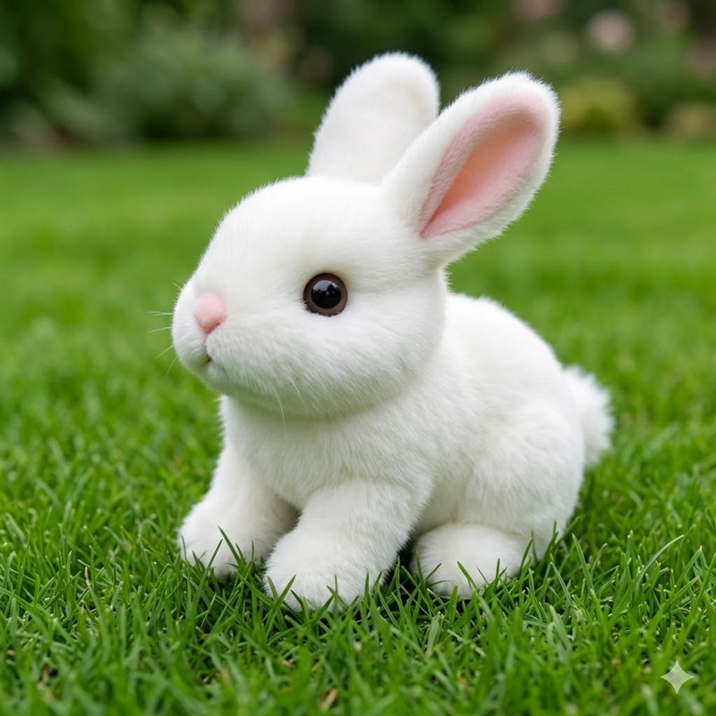 romj Cute Hopping Bunny Walking Toy with Sound Soft Plush Rabbit Toy for Kids  - 20 cm(White)