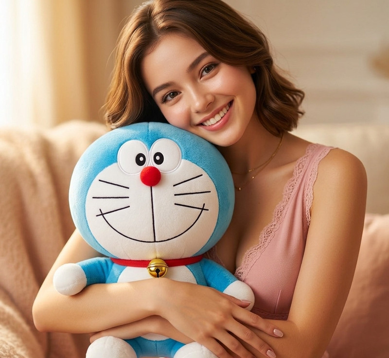 Plushiva Doraemon Premium Plush Soft Toy Cute Cartoon Character Doll Gift for Kids 25cm - 25 cm(Blue)