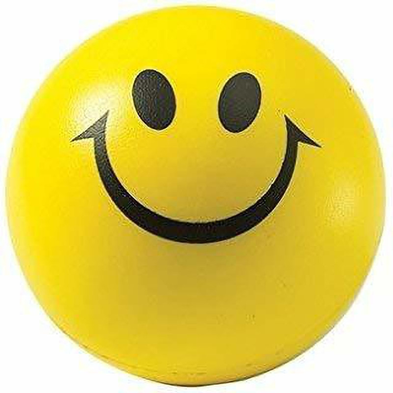 SM Exports Smiley Face Squeeze Ball/Health Benefits of Stress Balls - Pack of 3.  - 6 mm(Yellow)