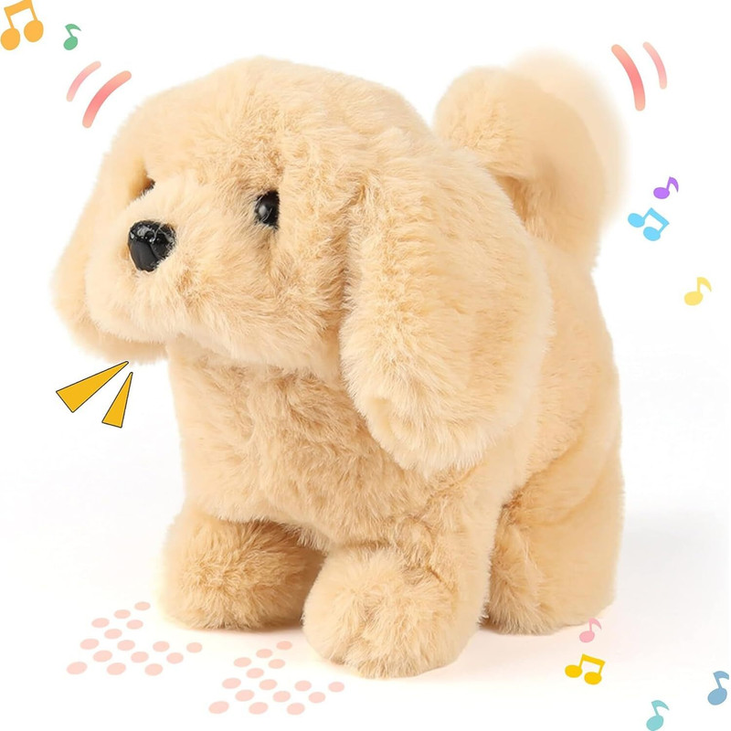 PandoraBox Walking and Barking Puppy Baby Toy, Hopping Dog with Sound and Music Best Gift(Brown)