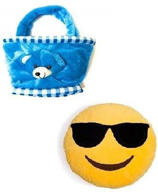 KPN New Soft Lovable Hugable For Smiley Pillow And Basket Bag Soft Toys For Kids Toy  - 30 cm(Multicolor)
