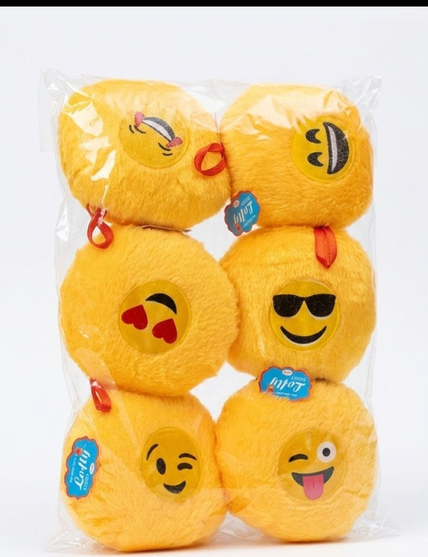 Haripro Microfibre Cushion Pack of 6 Smiley (Yellow)  - 6 inch(Yellow)