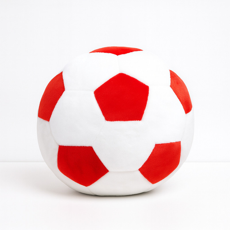 Toyingly Soccer Ball, Red and White, Classic Hexagonal Pattern  - 20 cm(White, Red)