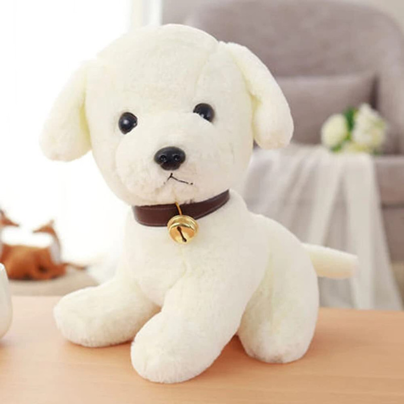 HELLOBEAR Dog Sitting Plush Soft Toy Cute Kids Animal Home Decor  - 28 cm(White)