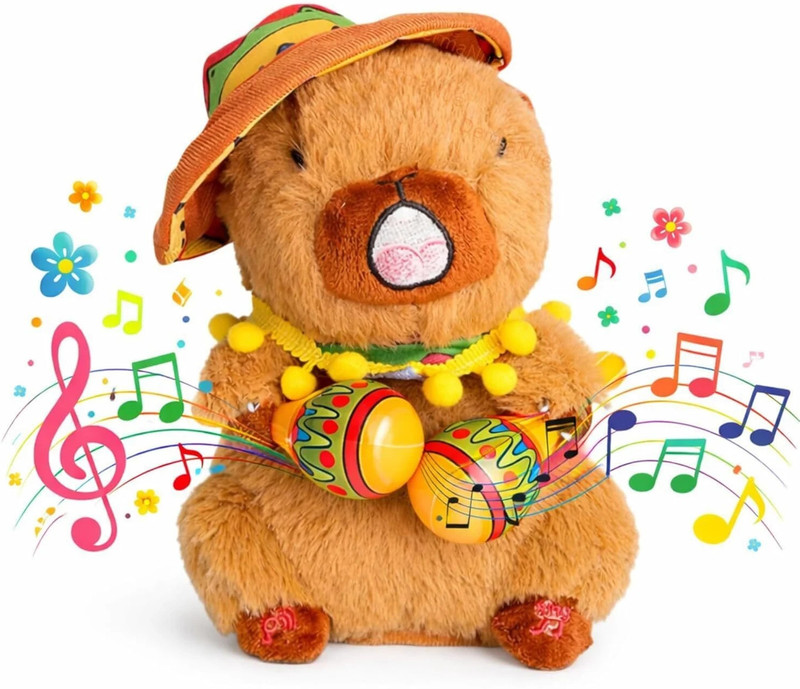 Troliver Peekaboo Singing Elephant Soft Toy with Moving Ears | Musical Plush Toy for Kids(Brown)