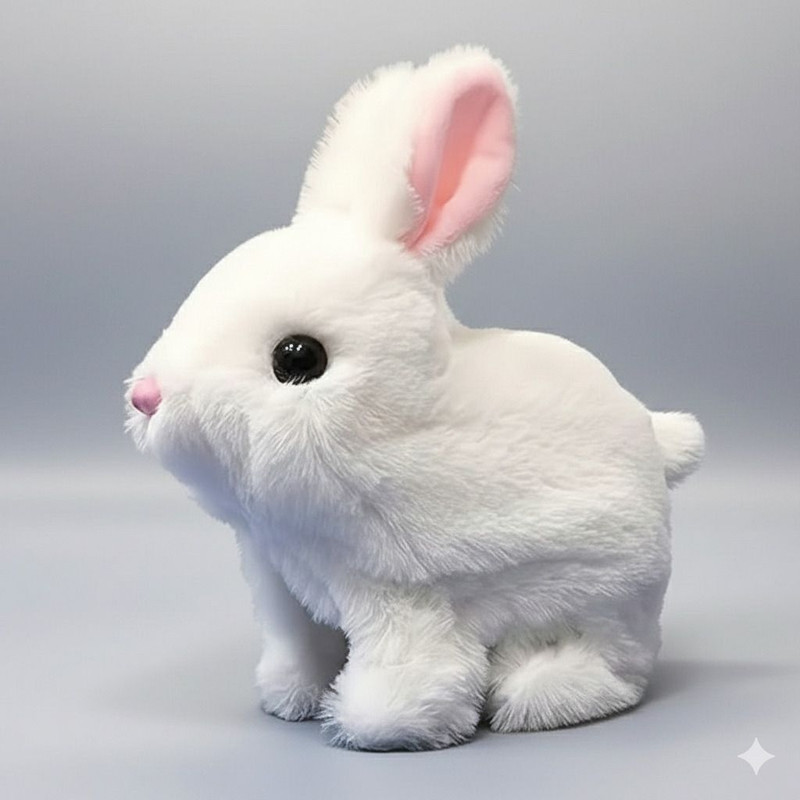 Bitline Gift your toddler the Hopping Rabbit Interactive Electronic Bunny Toy - 7 cm(White)