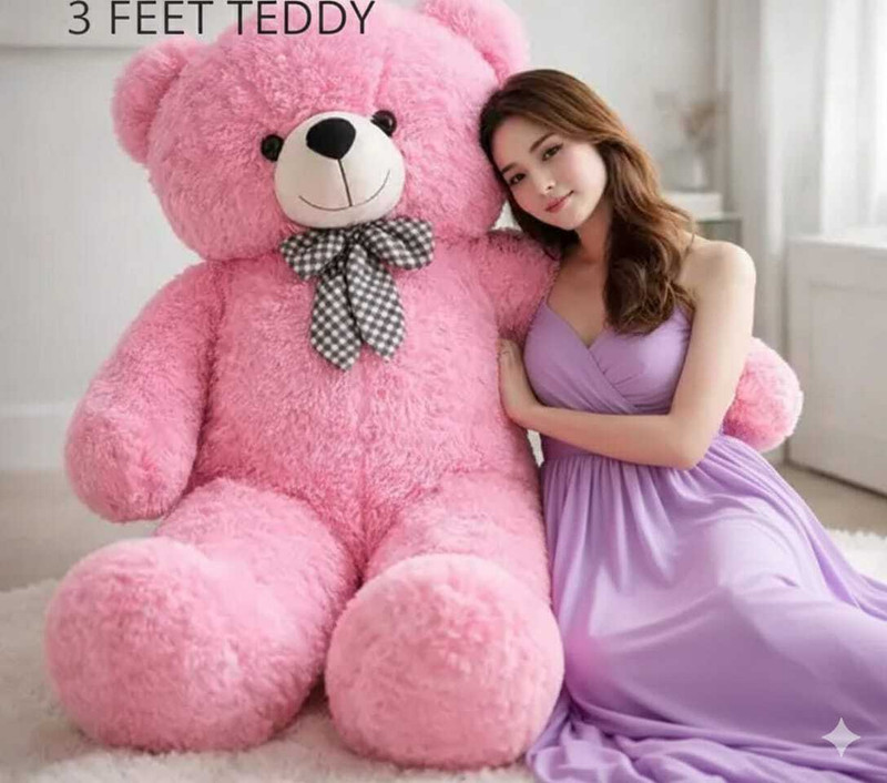 RSY NEW 3 Feet pink Giant Teddy Bear Soft, Plush, and Cuddly Stuffed - 90 cm(Pink)