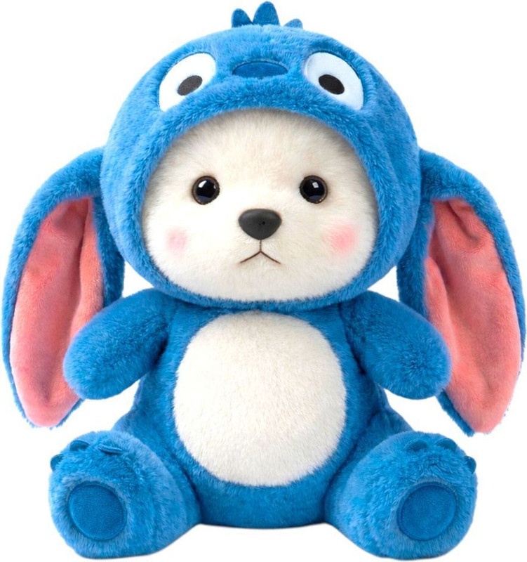 stuff tree Hoodie Teddy Bear Soft Toy Cute Navy Blue Plush Stuffed Convertible Gift  - 28 cm(Blue)