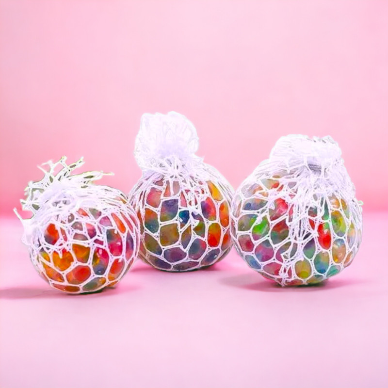SARASI Squishy Mesh Ball For Kids, Stress Relief Hand Fidget Toy [Pack Of: 5 Pcs]  - 6 cm(Multicolor)