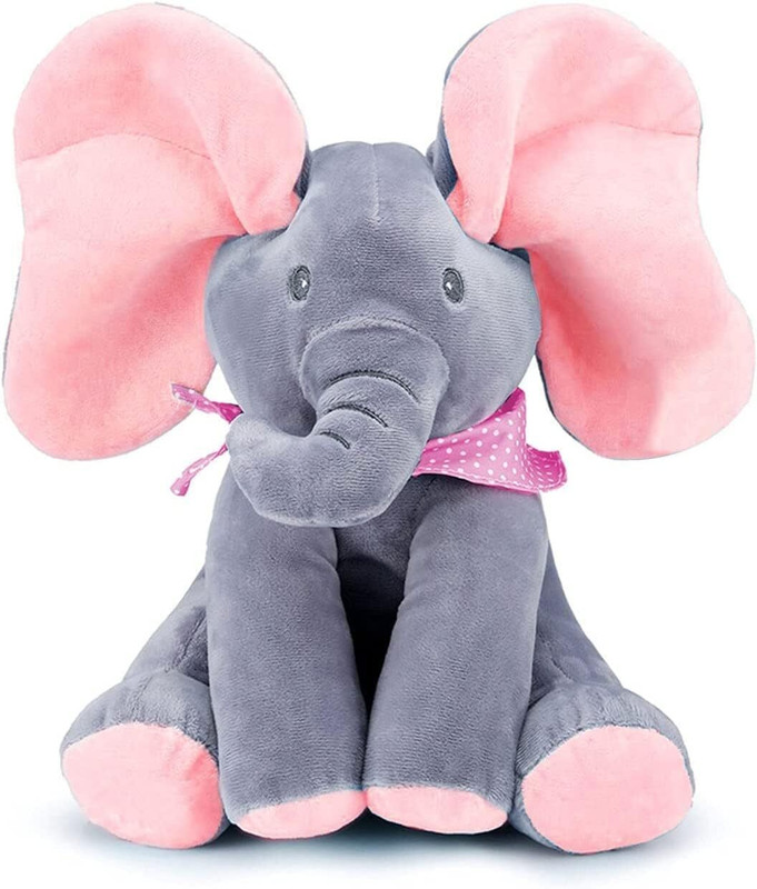 Amaflip Singing Elephant with Ears Moving Electric Toy,Adorable Elephant Stuffed Toy(Multicolor)
