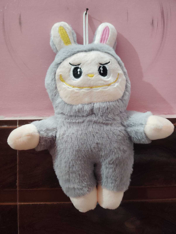 ARGHAV LABUBU DOLL/KIDS SOFT TOYS/CUTE LABUBU DOLL/KIDS FOR GIFT/SOFT TOYS - 20 cm(Grey)