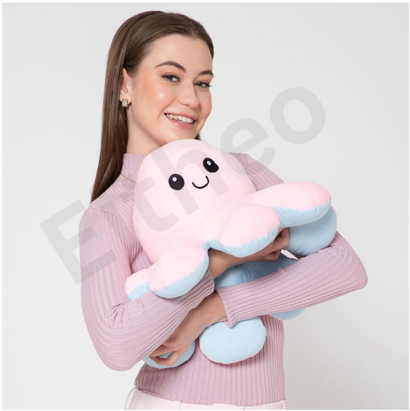 EITHEO Lovable Huggable Cute Big Octopus Soft Toy Animal Stuffed Toys - 500 mm(SkyBlue Pink)