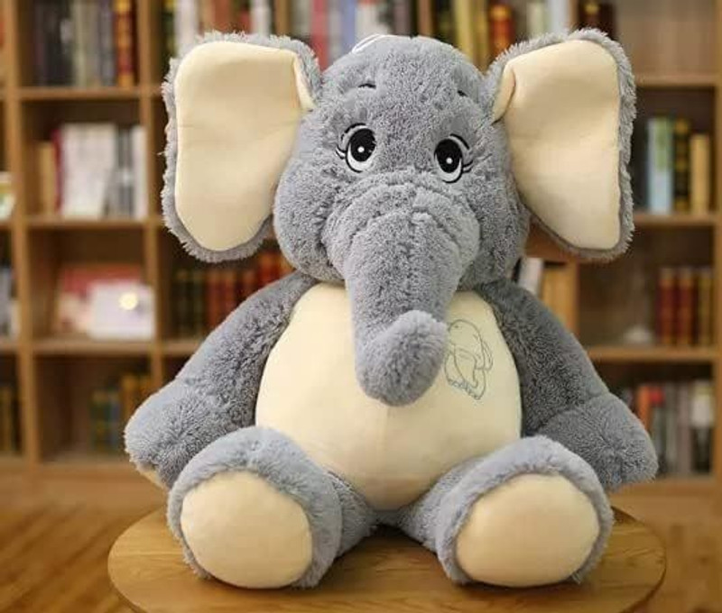fluffnest Soft Toy Elephant Lovable huggable Cute Giant Life Size Teddy Bear (Grey)  - 10 cm(Grey)